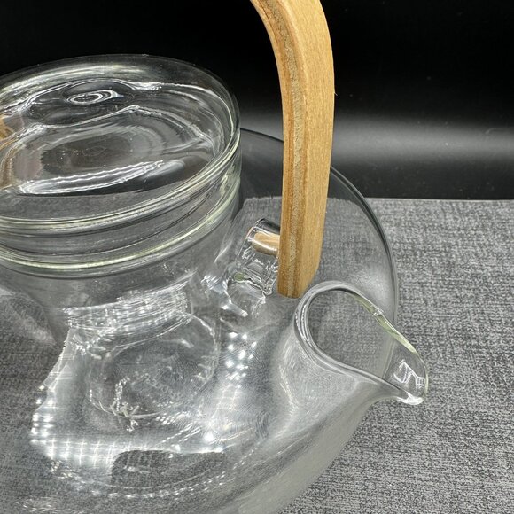 The Republic of Tea Clarity Glass Teapot w/ Wood Handle 43 oz Jenaer Senso Style - Picture 2 of 11